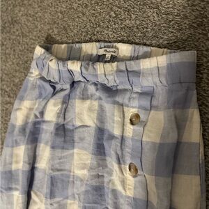 Madewell Blue and White Checkered Skirt